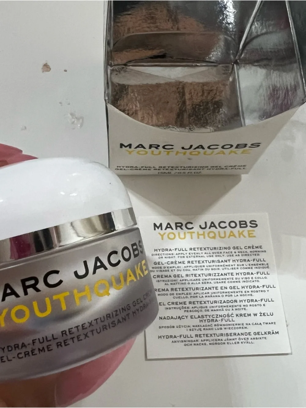 Marc Jacobs White & Yellow Youthquake Gel Crème Box